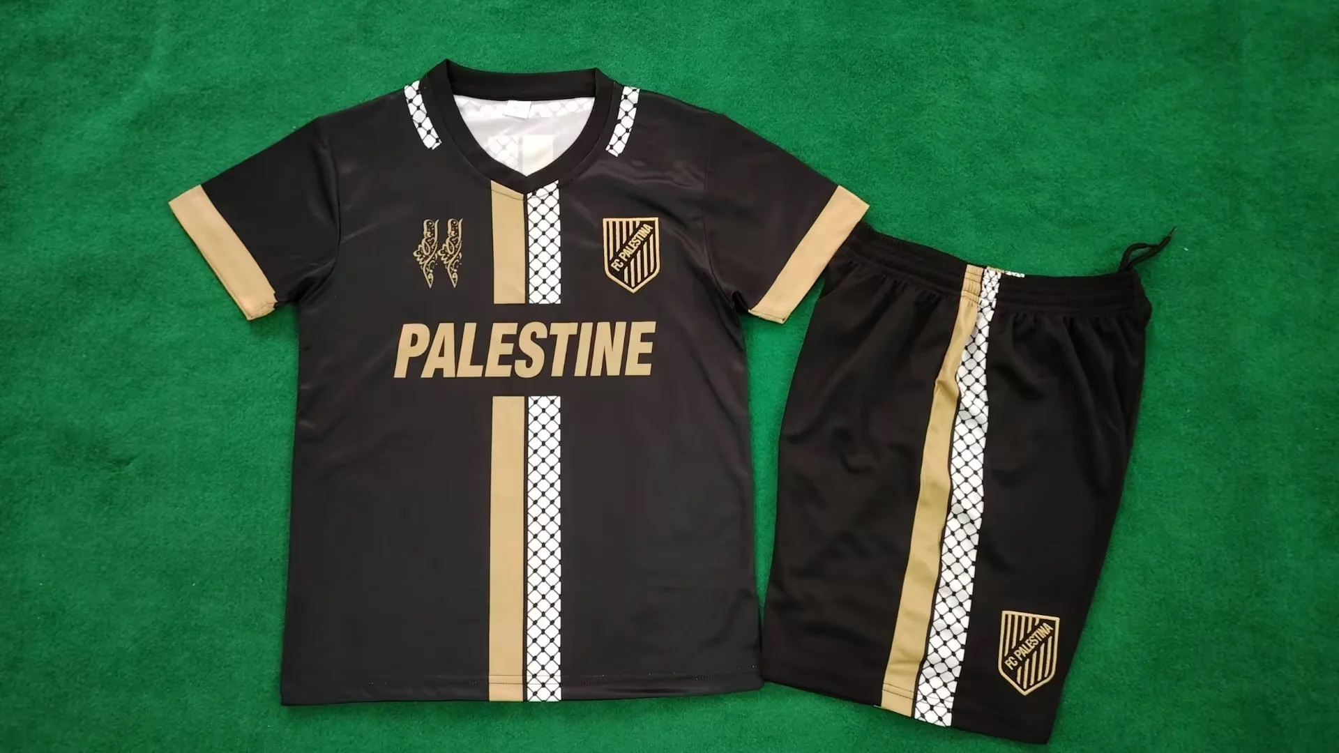 Kids-Palestine 24/25 Special Black Soccer Jersey